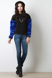 Faux Fur Sleeves Neoprene Sweatshirt