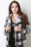 Plaid Fleece Button Up Jacket