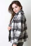 Plaid Fleece Button Up Jacket