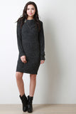 Zipper Turtleneck Sweater Dress