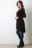 Semi Sheer Open Front Long Cardigan