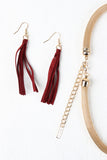 Chain And Suede Fringe Mesh Tube Necklace