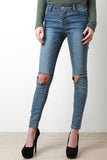 Distress Knees Denim Jeans