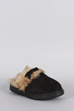 Suede Faux Fur Slip On Clog