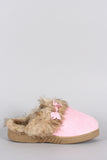 Suede Faux Fur Slip On Clog