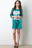 Bon Jour Sequin Boxy Shift Dress