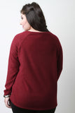 Slanted Buttons Knit Top