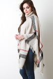 Plaid Turtleneck Poncho