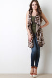 Plaid Short Fur Longline Vest