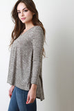 Marled Paneled Rib Knit Top