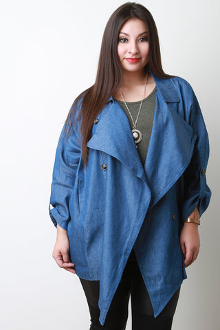 Lightweight Chambray Button Jacket