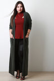 Soft Knit Side Slit Maxi Cardigan