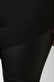 Double Vegan Leather Panel Leggings