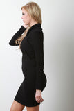 Crepe Ribbed Jersey Crossover Keyhole Dress