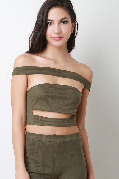 Off The Shoulder Panel Crop Top