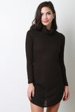 Cowl Neck Long Sleeve Tunic Dress