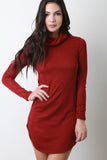 Cowl Neck Long Sleeve Tunic Dress