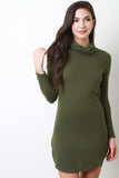 Cowl Neck Long Sleeve Tunic Dress