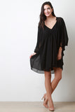 Gathered Chiffon Dolman Dress