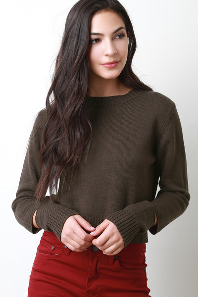 Wrist Cutout Knit Sweater