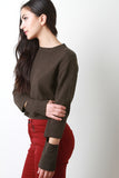 Wrist Cutout Knit Sweater