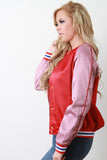 Multi-Tone Button-Up Varsity Jacket