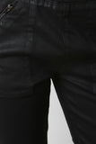 Coated Denim Zipper Pocket Jogger Pants