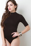 Mock Neck Half Sleeve Bodysuit