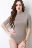 Mock Neck Half Sleeve Bodysuit