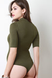 Mock Neck Half Sleeve Bodysuit