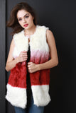 Two-Tone Faux Fur Vest