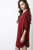 Dolman Sleeve Cocoon Tunic Dress