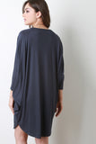 Dolman Sleeve Cocoon Tunic Dress