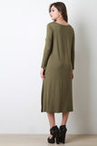 High-Low Long Sleeve T-Shirt Dress