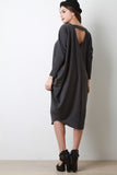 Heather Sweatshirt Cocoon Midi Dress