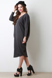 Heather Sweatshirt Cocoon Midi Dress