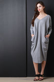 Heather Sweatshirt Cocoon Midi Dress