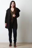 Wide Collar Hooded Cardigan