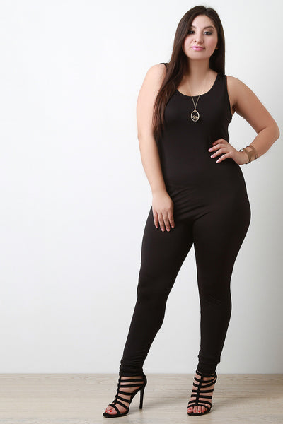 Scoop Neck Sleeveless Tank Jumpsuit