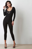 Scooped Back Microfiber Jumpsuit