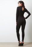 Mock Neck Keyhole Back Jumpsuit