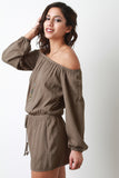 Off The Shoulder Drawstring Romper