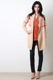 Mixed Pattern Tight Knit Long Cardigan