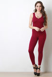 Sleeveless Jersey Knit Leotard Jumpsuit