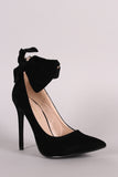 Shoe Republic LA Suede Bow Pointy Toe Stiletto Pump