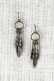Metallic Feathered Hoop Earrings