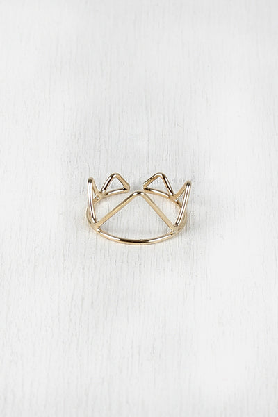 Cutout Crown Split Ring