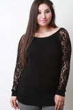 Lace Upper Back Raglan Top