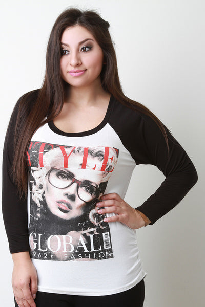 Style Magazine Cover Raglan Top