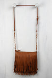 Layered Fringe Chained Crossbody Bag